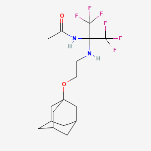 molecular formula C17H24F6N2O2 B6096628 N-(2-{[2-(ADAMANTAN-1-YLOXY)ETHYL]AMINO}-1,1,1,3,3,3-HEXAFLUORO-2-PROPANYL)ACETAMIDE 