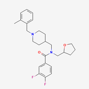 molecular formula C26H32F2N2O2 B6096665 3,4-difluoro-N-{[1-(2-methylbenzyl)-4-piperidinyl]methyl}-N-(tetrahydro-2-furanylmethyl)benzamide 