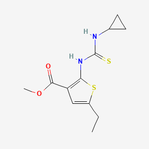molecular formula C12H16N2O2S2 B6096700 methyl 2-{[(cyclopropylamino)carbonothioyl]amino}-5-ethyl-3-thiophenecarboxylate 