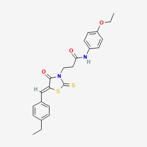 molecular formula C23H24N2O3S2 B6096708 N-(4-ethoxyphenyl)-3-[5-(4-ethylbenzylidene)-4-oxo-2-thioxo-1,3-thiazolidin-3-yl]propanamide 