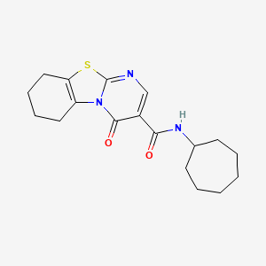 molecular formula C18H23N3O2S B6096713 N-cycloheptyl-4-oxo-6,7,8,9-tetrahydro-4H-pyrimido[2,1-b][1,3]benzothiazole-3-carboxamide 