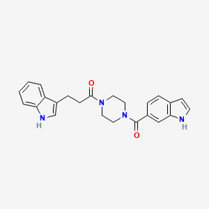 molecular formula C24H24N4O2 B6096835 3-(1H-indol-3-yl)-1-[4-(1H-indol-6-ylcarbonyl)piperazin-1-yl]propan-1-one 