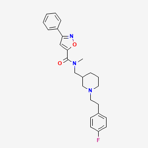 molecular formula C25H28FN3O2 B6096853 N-({1-[2-(4-fluorophenyl)ethyl]-3-piperidinyl}methyl)-N-methyl-3-phenyl-5-isoxazolecarboxamide 