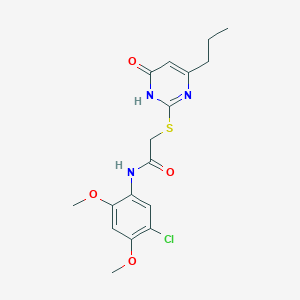molecular formula C17H20ClN3O4S B6096866 N-(5-chloro-2,4-dimethoxyphenyl)-2-[(6-oxo-4-propyl-1H-pyrimidin-2-yl)sulfanyl]acetamide 