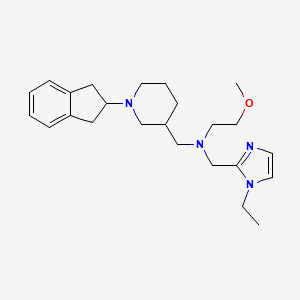 molecular formula C24H36N4O B6096891 N-{[1-(2,3-dihydro-1H-inden-2-yl)-3-piperidinyl]methyl}-N-[(1-ethyl-1H-imidazol-2-yl)methyl]-2-methoxyethanamine 
