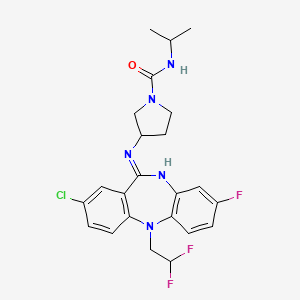 (3S)-3-[[8-chloro-11-(2,2-difluoroethyl)-3-fluoro-5H-benzo[b][1,4]benzodiazepin-6-ylidene]amino]-N-propan-2-ylpyrrolidine-1-carboxamide
