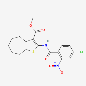 molecular formula C18H17ClN2O5S B6096993 methyl 2-[(4-chloro-2-nitrobenzoyl)amino]-5,6,7,8-tetrahydro-4H-cyclohepta[b]thiophene-3-carboxylate 
