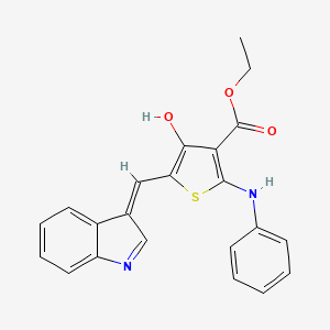molecular formula C22H18N2O3S B6097000 ETHYL (5Z)-5-[(1H-INDOL-3-YL)METHYLIDENE]-4-OXO-2-(PHENYLAMINO)-4,5-DIHYDROTHIOPHENE-3-CARBOXYLATE 