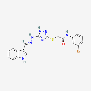 molecular formula C19H16BrN7OS B6097004 N-(3-bromophenyl)-2-({5-[2-(1H-indol-3-ylmethylene)hydrazino]-4H-1,2,4-triazol-3-yl}thio)acetamide 