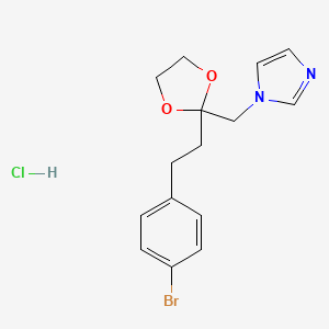 molecular formula C15H18BrClN2O2 B609703 1-[[2-[2-(4-Bromophenyl)ethyl]-1,3-dioxolan-2-yl]methyl]-1H-imidazole hydrochloride CAS No. 939825-12-4