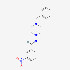 molecular formula C18H20N4O2 B6097042 N-(4-benzylpiperazin-1-yl)-1-(3-nitrophenyl)methanimine 