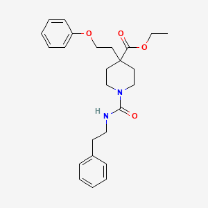 molecular formula C25H32N2O4 B6097076 Ethyl 4-(2-phenoxyethyl)-1-(2-phenylethylcarbamoyl)piperidine-4-carboxylate 