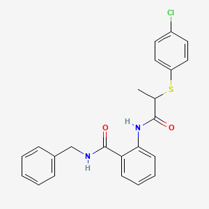 molecular formula C23H21ClN2O2S B6097133 N-benzyl-2-({2-[(4-chlorophenyl)thio]propanoyl}amino)benzamide 