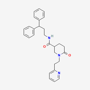 molecular formula C28H31N3O2 B6097144 N-(3,3-diphenylpropyl)-6-oxo-1-[2-(2-pyridinyl)ethyl]-3-piperidinecarboxamide 