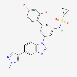 N-[3-(2,4-difluorophenyl)-5-[5-(1-methylpyrazol-4-yl)benzimidazol-1-yl]phenyl]cyclopropanesulfonamide