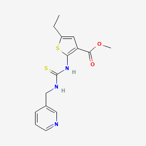 molecular formula C15H17N3O2S2 B6097196 methyl 5-ethyl-2-({[(3-pyridinylmethyl)amino]carbonothioyl}amino)-3-thiophenecarboxylate 