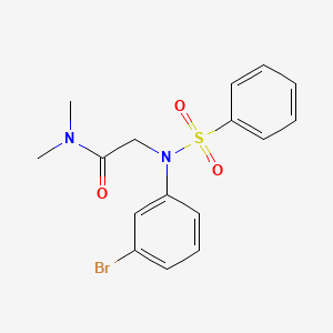 molecular formula C16H17BrN2O3S B6097235 N~2~-(3-bromophenyl)-N~1~,N~1~-dimethyl-N~2~-(phenylsulfonyl)glycinamide 