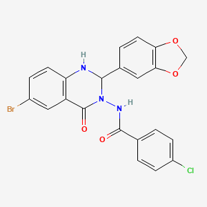 molecular formula C22H15BrClN3O4 B6097242 N-[2-(1,3-benzodioxol-5-yl)-6-bromo-4-oxo-1,4-dihydro-3(2H)-quinazolinyl]-4-chlorobenzamide 