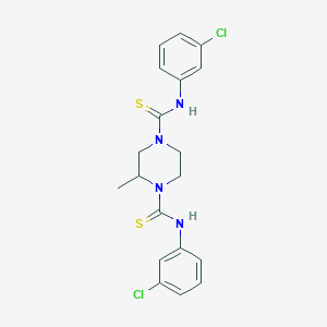 molecular formula C19H20Cl2N4S2 B6097252 N,N'-bis(3-chlorophenyl)-2-methyl-1,4-piperazinedicarbothioamide 