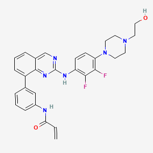 N-(3-(2-((2,3-Difluoro-4-(4-(2-hydroxyethyl)piperazin-1-yl)phenyl)amino)quinazolin-8-yl)phenyl)acrylamide