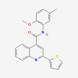 molecular formula C22H18N2O2S B6097290 N-(2-methoxy-5-methylphenyl)-2-(thiophen-2-yl)quinoline-4-carboxamide CAS No. 6107-39-7