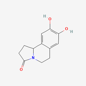 molecular formula C12H13NO3 B609732 8,9-Dihydroxy-1,5,6,10B-tetrahydropyrrolo[2,1-A]isoquinolin-3(2H)-one CAS No. 1021950-79-7