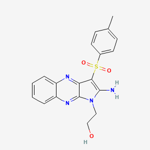 molecular formula C19H18N4O3S B6097328 2-{2-amino-3-[(4-methylphenyl)sulfonyl]-1H-pyrrolo[2,3-b]quinoxalin-1-yl}ethanol 
