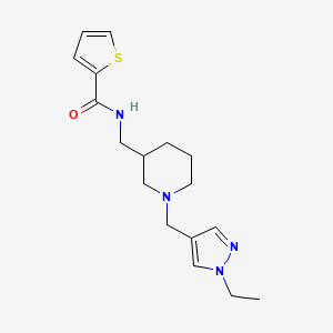 molecular formula C17H24N4OS B6097369 N-({1-[(1-ethyl-1H-pyrazol-4-yl)methyl]-3-piperidinyl}methyl)-2-thiophenecarboxamide 