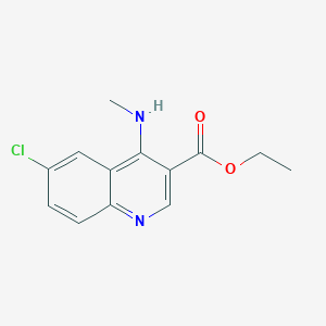 molecular formula C13H13ClN2O2 B6097413 Ethyl 6-chloro-4-(methylamino)quinoline-3-carboxylate 