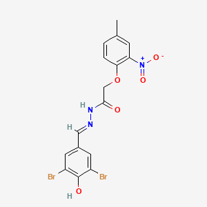 molecular formula C16H13Br2N3O5 B6097494 N'-[(E)-(3,5-dibromo-4-hydroxyphenyl)methylidene]-2-(4-methyl-2-nitrophenoxy)acetohydrazide 