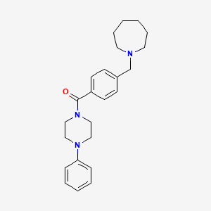 molecular formula C24H31N3O B6097520 1-{4-[(4-phenyl-1-piperazinyl)carbonyl]benzyl}azepane 
