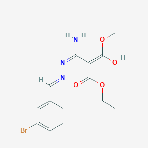 molecular formula C15H18BrN3O4 B6097690 diethyl {amino[2-(3-bromobenzylidene)hydrazino]methylene}malonate 