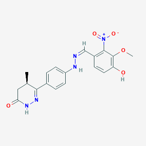 (4R)-3-[4-[(2Z)-2-[(4-hydroxy-3-methoxy-2-nitrophenyl)methylidene]hydrazinyl]phenyl]-4-methyl-4,5-dihydro-1H-pyridazin-6-one
