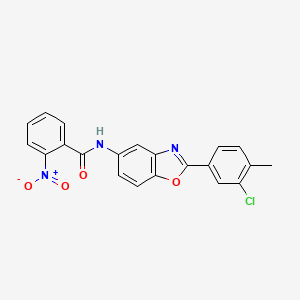 molecular formula C21H14ClN3O4 B6097712 N-[2-(3-chloro-4-methylphenyl)-1,3-benzoxazol-5-yl]-2-nitrobenzamide 