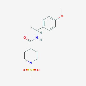 molecular formula C16H24N2O4S B6097735 N-[1-(4-methoxyphenyl)ethyl]-1-(methylsulfonyl)-4-piperidinecarboxamide 