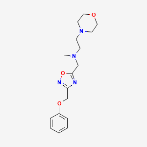 molecular formula C17H24N4O3 B6097751 N-methyl-2-(4-morpholinyl)-N-{[3-(phenoxymethyl)-1,2,4-oxadiazol-5-yl]methyl}ethanamine 