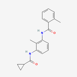 molecular formula C19H20N2O2 B6097758 N-{3-[(cyclopropylcarbonyl)amino]-2-methylphenyl}-2-methylbenzamide 