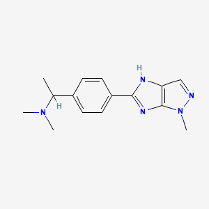 molecular formula C15H19N5 B6097796 N,N-dimethyl-1-[4-(1-methyl-4H-imidazo[4,5-c]pyrazol-5-yl)phenyl]ethanamine 