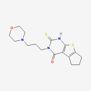 molecular formula C16H21N3O2S2 B6097811 2-mercapto-3-[3-(4-morpholinyl)propyl]-3,5,6,7-tetrahydro-4H-cyclopenta[4,5]thieno[2,3-d]pyrimidin-4-one 