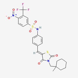 molecular formula C25H24F3N3O6S2 B609785 N-[4-[(Z)-[3-[(1-methylcyclohexyl)methyl]-2,4-dioxo-1,3-thiazolidin-5-ylidene]methyl]phenyl]-4-nitro-3-(trifluoromethyl)benzenesulfonamide CAS No. 1290069-19-0