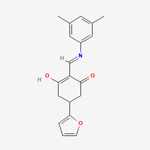 molecular formula C19H19NO3 B6097857 2-[(3,5-DIMETHYLANILINO)METHYLENE]-5-(2-FURYL)-1,3-CYCLOHEXANEDIONE 