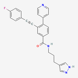 3-[2-(4-fluorophenyl)ethynyl]-N-[3-(1H-pyrazol-4-yl)propyl]-4-pyridin-4-ylbenzamide