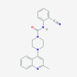 molecular formula C22H21N5O B6097886 N-(2-cyanophenyl)-4-(2-methylquinolin-4-yl)piperazine-1-carboxamide 