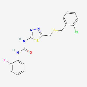 molecular formula C17H14ClFN4OS2 B6097923 1-(5-{[(2-chlorobenzyl)sulfanyl]methyl}-1,3,4-thiadiazol-2-yl)-3-(2-fluorophenyl)urea CAS No. 6377-68-0
