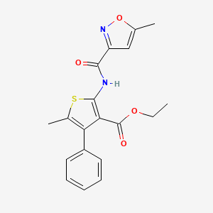 molecular formula C19H18N2O4S B6097930 ETHYL 5-METHYL-2-(5-METHYL-1,2-OXAZOLE-3-AMIDO)-4-PHENYLTHIOPHENE-3-CARBOXYLATE 
