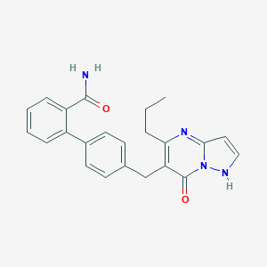 molecular formula C23H22N4O2 B060980 6-((2'-Aminocarbonylbiphenyl-4-yl)methyl)-7-hydroxy-5-propylpyrazolo(1,5-a)pyrimidine CAS No. 167375-27-1
