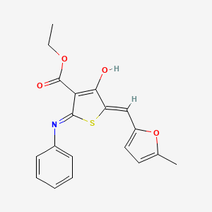 molecular formula C19H17NO4S B6098026 ethyl (5Z)-5-[(5-methylfuran-2-yl)methylidene]-4-oxo-2-(phenylamino)-4,5-dihydrothiophene-3-carboxylate 