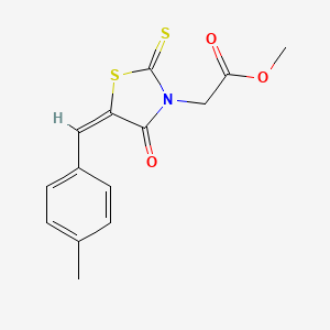 molecular formula C14H13NO3S2 B6098106 methyl [5-(4-methylbenzylidene)-4-oxo-2-thioxo-1,3-thiazolidin-3-yl]acetate 