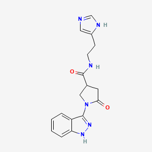 molecular formula C17H18N6O2 B609817 N-[2-(1H-imidazol-4-yl)ethyl]-1-(2H-indazol-3-yl)-5-oxopyrrolidine-3-carboxamide CAS No. 1436004-46-4