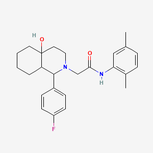 molecular formula C25H31FN2O2 B6098217 N-(2,5-dimethylphenyl)-2-[1-(4-fluorophenyl)-4a-hydroxyoctahydro-2(1H)-isoquinolinyl]acetamide 